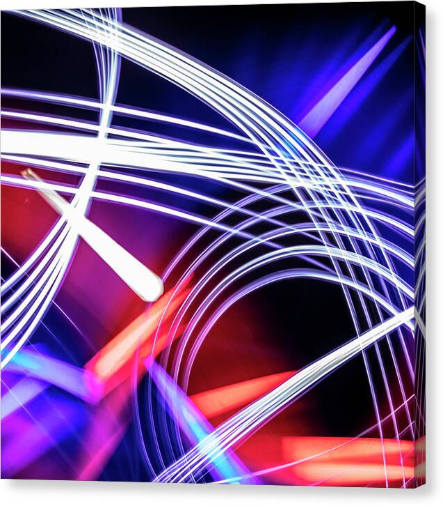 Long Exposure Canvas Print featuring the photograph Light Flow #34 Square - Spring 2021 - New 1/10 by Robert Khoi