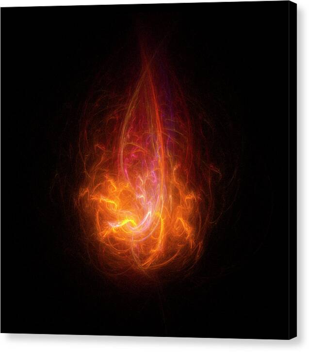Rick Drent Canvas Print featuring the digital art Red Flame by Rick Drent