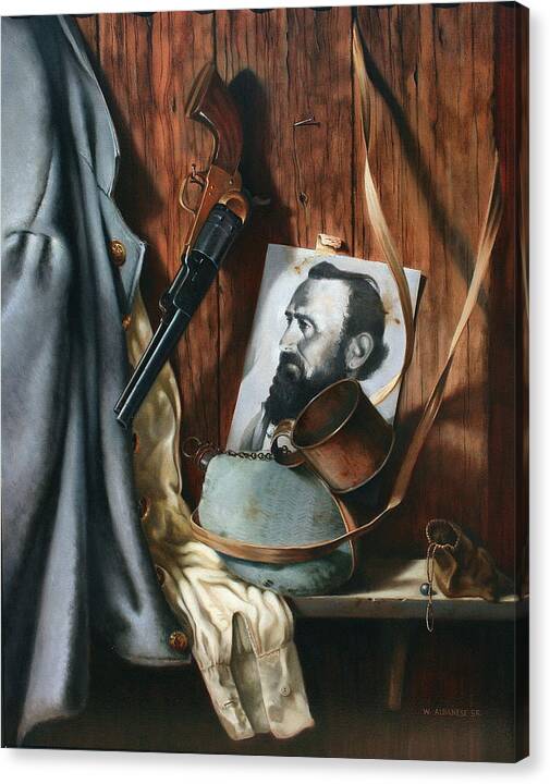 Gun Canvas Print featuring the painting Live and Die in Dixie by William Albanese Sr