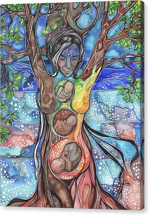 Tree Of Life Canvas Print featuring the painting Tree of Life - Cha Wakan by Tamara Phillips