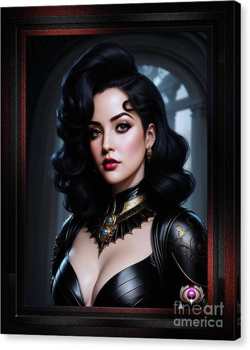 Ai Art Canvas Print featuring the painting The Havenshaw, Lady Oosternic Captivating AI Concept Art Portrait by Xzendor7 by Xzendor7