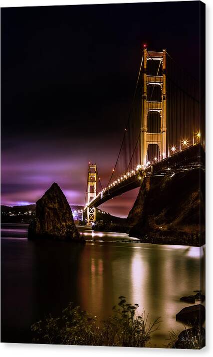 Golden Gate Bridge Canvas Print featuring the photograph Golden by Don Hoekwater Photography