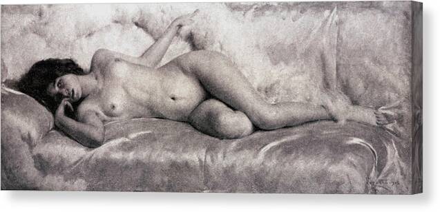 Giacomo Grosso Canvas Print featuring the digital art Nude #1 by Giacomo Grosso