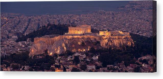 Photography Canvas Print featuring the photograph Acropolis Of Athens, Athens, Attica by Panoramic Images