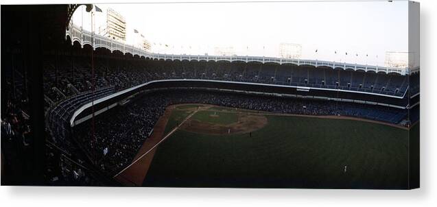 Marvin Newman Canvas Print featuring the photograph Beautiful Right Field View Of Old Yankee Stadium by Retro Images Archive