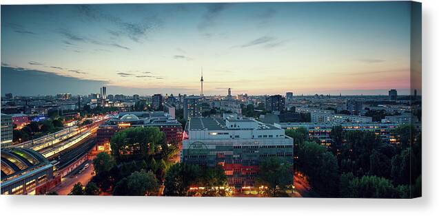 Berlin Canvas Print featuring the photograph Berlin Panorama by Spreephoto.de