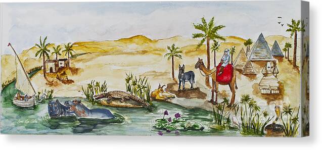 Egypt Canvas Print featuring the painting Cruising Along The Nile by Janis Lee Colon