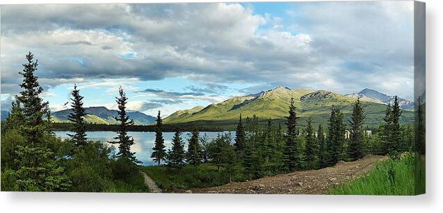 Lanscape Canvas Print featuring the photograph Denali Summer Night by Carl Sheffer