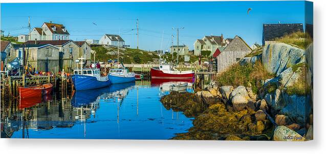 Peggy's Cove Canvas Print featuring the digital art Fishing Village by Ken Morris