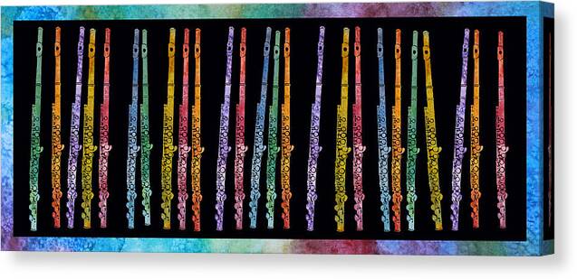Flute Canvas Print featuring the painting Flutes in Full Color by Jenny Armitage