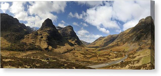 Three Sisters Of Glen Coe Canvas Print featuring the photograph Glencoe by Alasdairjames