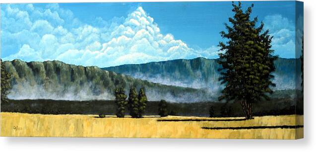 Landscape Canvas Print featuring the painting Green Mist by Michael Dillon