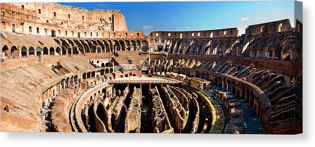 Colosseum Canvas Print featuring the photograph Inside the Colosseum by Weston Westmoreland