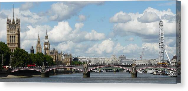 London Canvas Print featuring the photograph London Panorama by John Topman