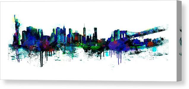 New York Canvas Print featuring the digital art New York spray by Simon Sturge