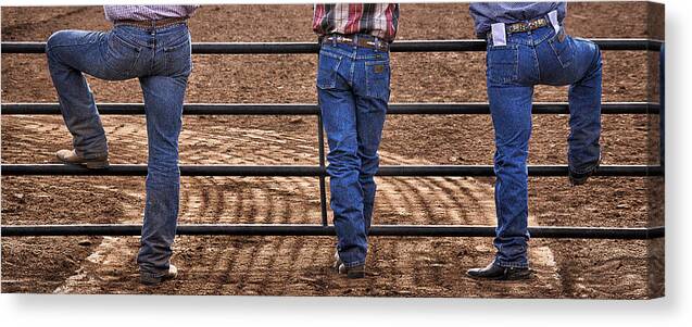 Rodeo Canvas Print featuring the photograph On the Fence by Priscilla Burgers