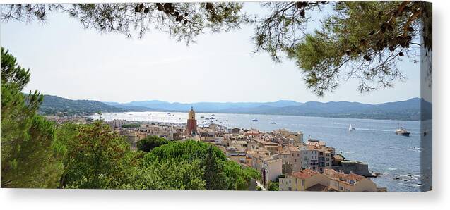 Panoramic Canvas Print featuring the photograph Saint Tropez by Martial Colomb