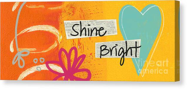 Heart Canvas Print featuring the painting Shine Bright by Linda Woods