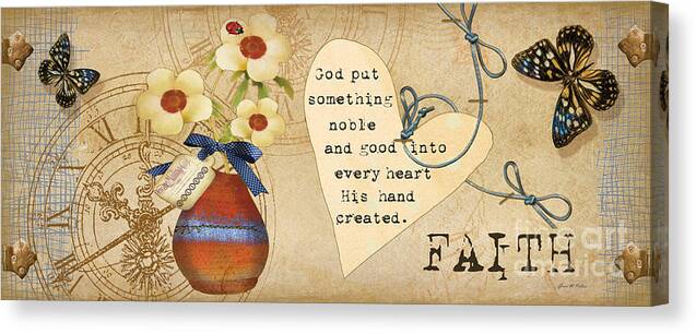 : Mixed Media Paintings Canvas Print featuring the painting Simplified Faith by Grace Pullen
