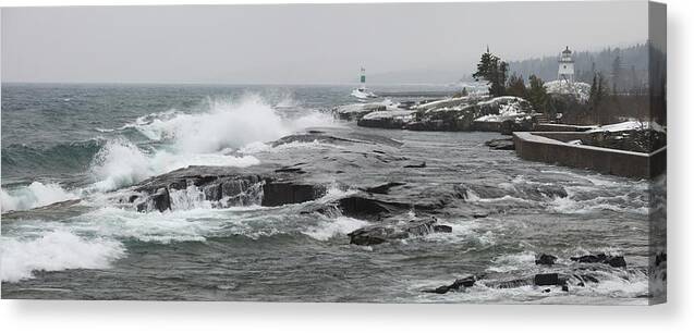 Wave Canvas Print featuring the photograph Grand Marais, Minnesota, United States by Susan Dykstra