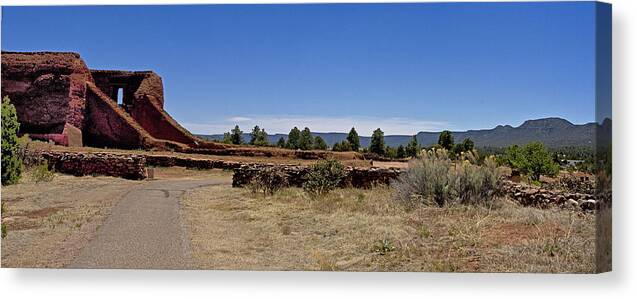 Pecos Canvas Print featuring the photograph Pecos Pueblo Panorama by Bill Barber