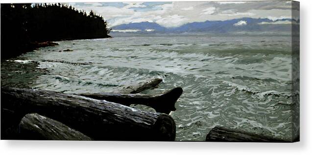 Marine Landscape Oil Painting Canvas Print featuring the painting straight of JDF by Rob Owen