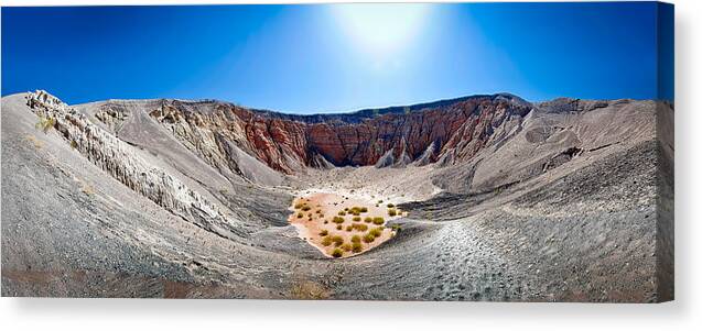 Death Valley Canvas Print featuring the photograph Ubehebe Crater Panorama by Niels Nielsen
