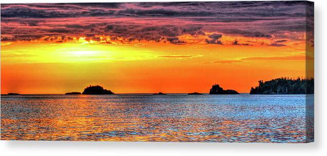 After Rising Well Before Dawn When Staying In Rock Harbor Canvas Print featuring the photograph A Glorious Morning on Lake Superior #2 by Don Mercer