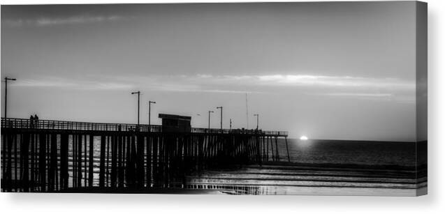 Pismo Beach Canvas Print featuring the photograph Pismo Beach Pier at Sunset #1 by Mountain Dreams
