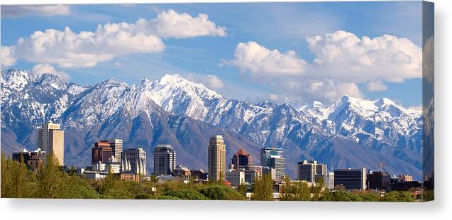 Salt Lake City Canvas Print featuring the photograph Salt Lake City Utah USA #3 by Douglas Pulsipher