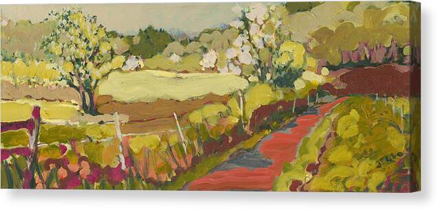 Landscape Canvas Print featuring the painting A Bend in the Road by Jennifer Lommers