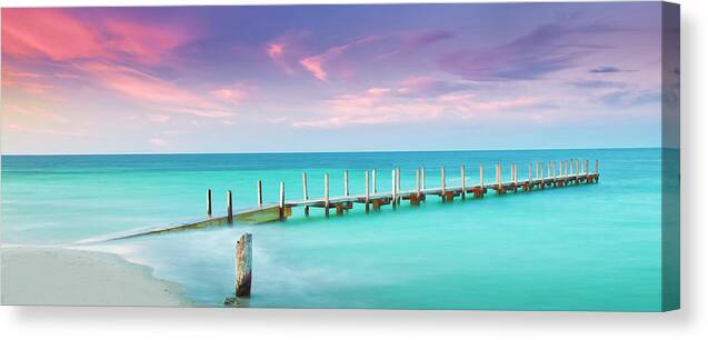 Quindalup Boat Ramp Canvas Print featuring the photograph Aqua Waters by Az Jackson