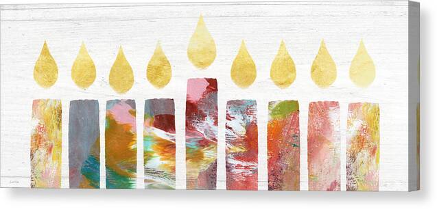 Menorah Canvas Print featuring the painting Artists Menorah- Art by Linda Woods by Linda Woods