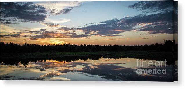 Sunset Canvas Print featuring the photograph Blue Sunset 2 by Cheryl McClure