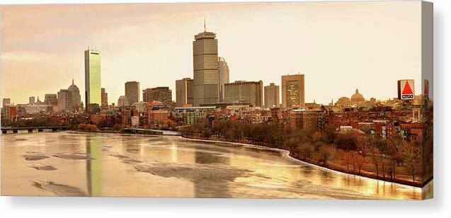 Boston Canvas Print featuring the photograph Boston Skyline on a December Morning by Mitchell R Grosky