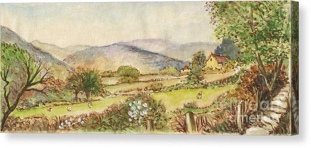 Art Canvas Print featuring the painting Country Scene Collection 3 by Morgan Fitzsimons