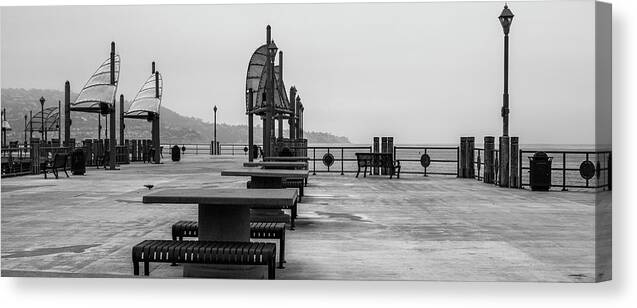 Pier Canvas Print featuring the photograph Empty Pier by Michael Hope