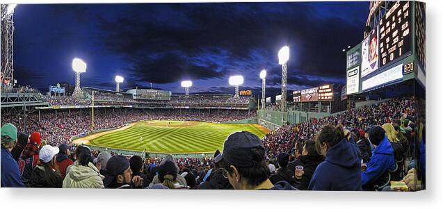 Crowd Canvas Print featuring the photograph Fenway Night by Rick Berk
