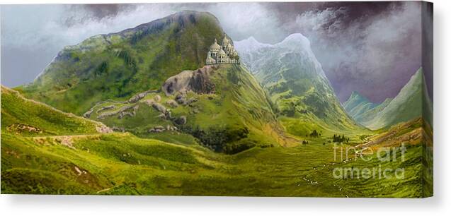 Palace Canvas Print featuring the painting Greenfire by Corey Ford