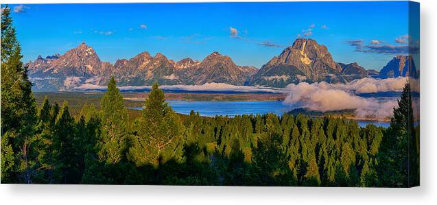 Tetons Canvas Print featuring the photograph Majestic Tetons by Greg Norrell