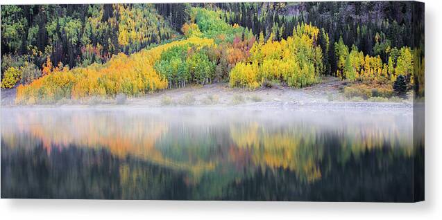 Rocky Mountains Canvas Print featuring the photograph Misty Morning by John Strong