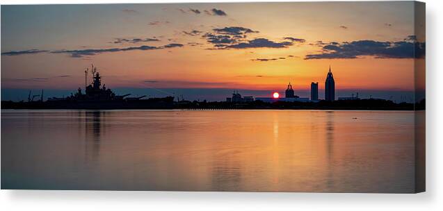 Sunset Canvas Print featuring the photograph Mobile Bay Sunset by Brad Boland