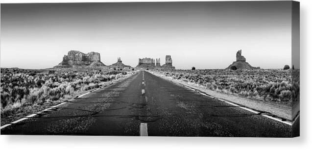 Monument Valley Canvas Print featuring the photograph Freedom BW by Az Jackson