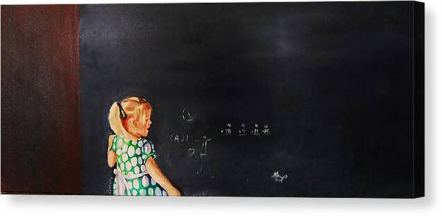 Child Canvas Print featuring the painting The Never Ending Painting by Jean Cormier