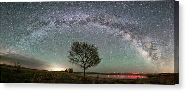Milky Way Canvas Print featuring the photograph Night Light by Elin Skov Vaeth