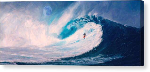 Riptide Canvas Print featuring the painting Offshore Wave by Celestial Images