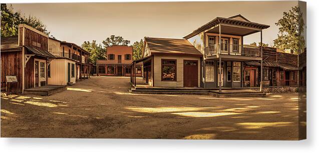 Ghost Town Canvas Print featuring the photograph Paramount Ranch Main Street - Panorama by Gene Parks