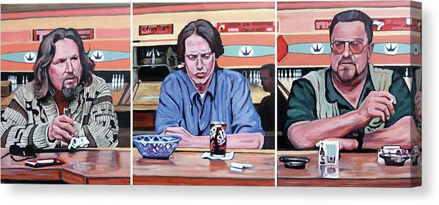 The Big Lebowski Canvas Print featuring the painting Pause for Reflection by Tom Roderick