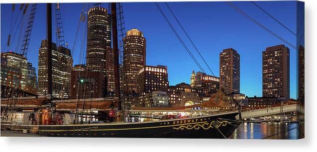 Sail Boston Canvas Print featuring the photograph Sail Boston Tall Ship Roseway by Juergen Roth