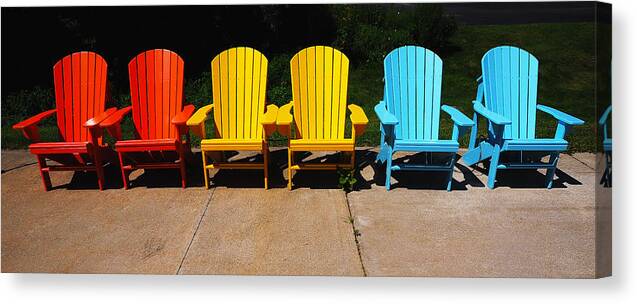 Chairs Canvas Print featuring the photograph Six Chairs by Dick Pratt